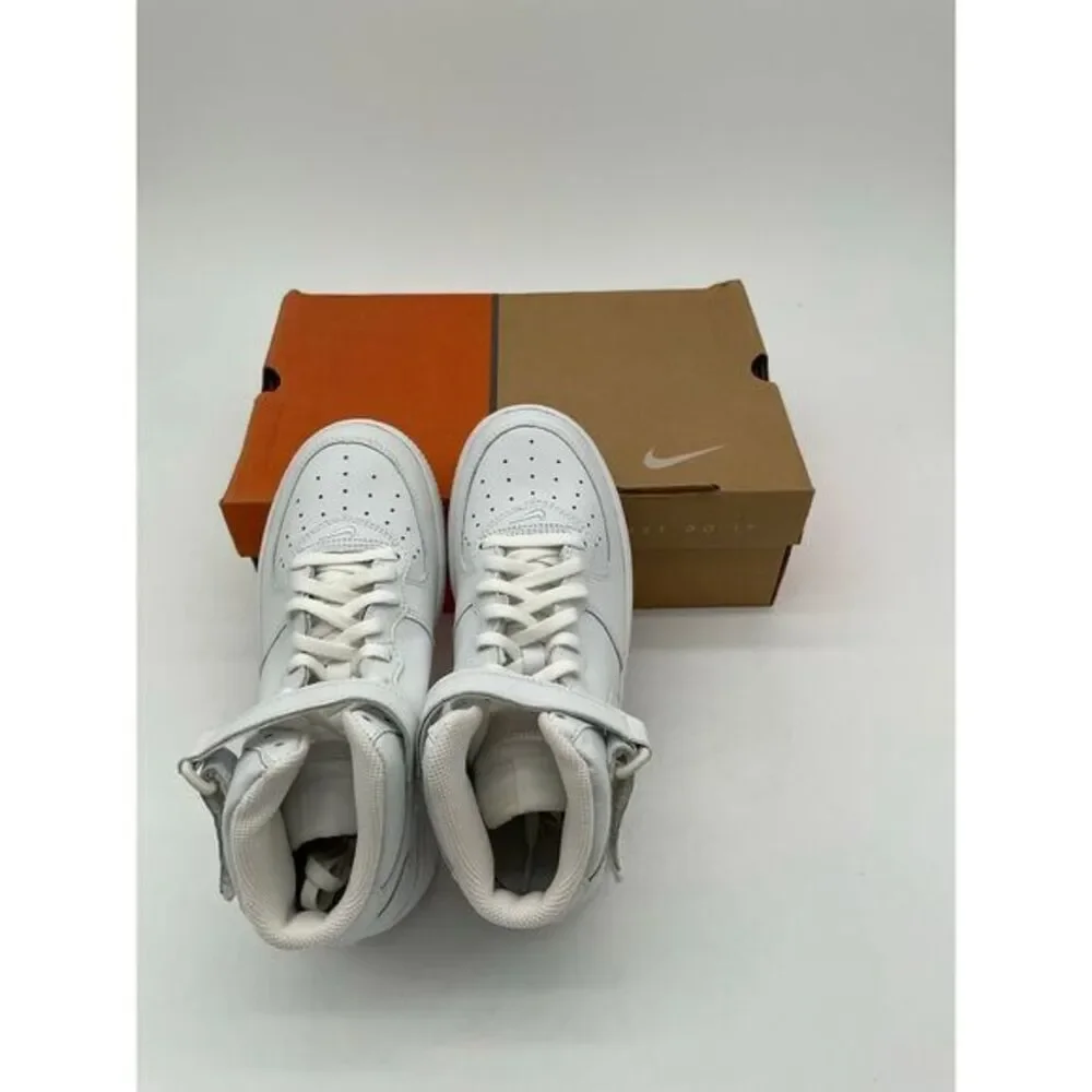 New Nike Air Force 1‎ Mid White/White 2.5Y/ 4 Women's